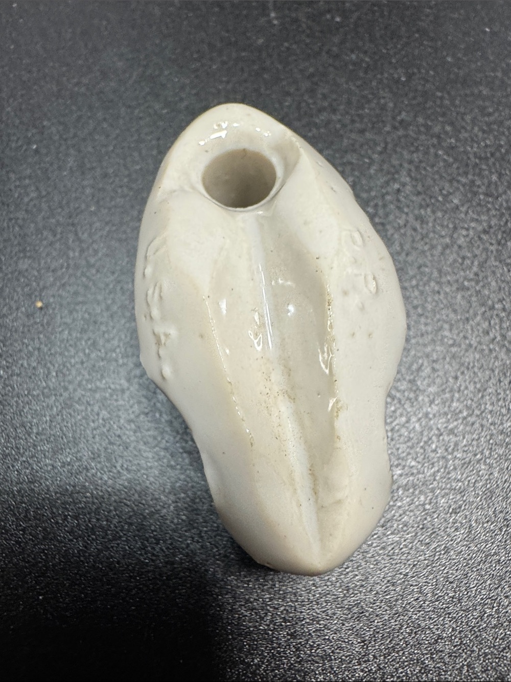 VTG Source Unknown White Glazed Ceramic Oil Lamp Accent
